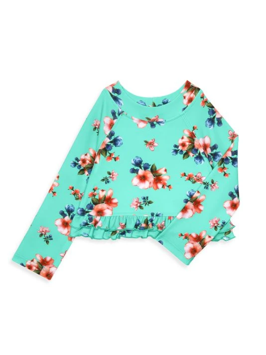 Posh Peanut Baby Girl's & Little Girl's Aisha Rashguard Top & Ruffle Bloomer Set For Kids 4 Posh Peanut Baby Girl's & Little Girl's Aisha Rashguard Top & Ruffle Bloomer Set For Kids - Image 2