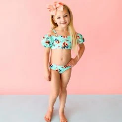 Posh Peanut Little Girl's & Girl's Aisha 2-Piece Puff Sleeve Swimsuit For Kids -Posh Peanu Shop unnamed file 954