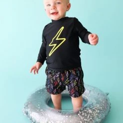 Posh Peanut Baby Boy's Zack Rashguard T-Shirt & Swim Trunks Set For Kids -Posh Peanu Shop unnamed file 99