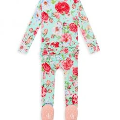 Posh Peanut Baby Girl's Pippa Ruffle One-Piece Footie & Headwrap Set For Kids -Posh Peanu Shop unnamed file 998