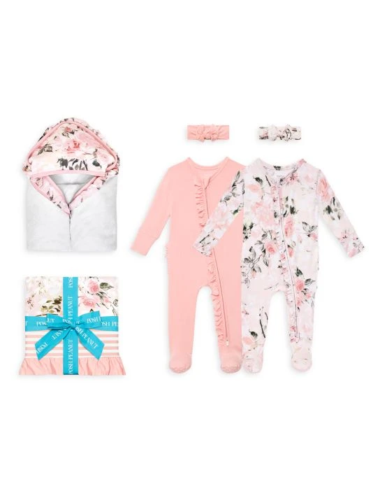 Posh Peanut Baby Girl's Vintage Pink Rose 6-Piece Gift Box Set For Kids 2 Posh Peanut Baby Girl's Vintage Pink Rose 6-Piece Gift Box Set For Kids